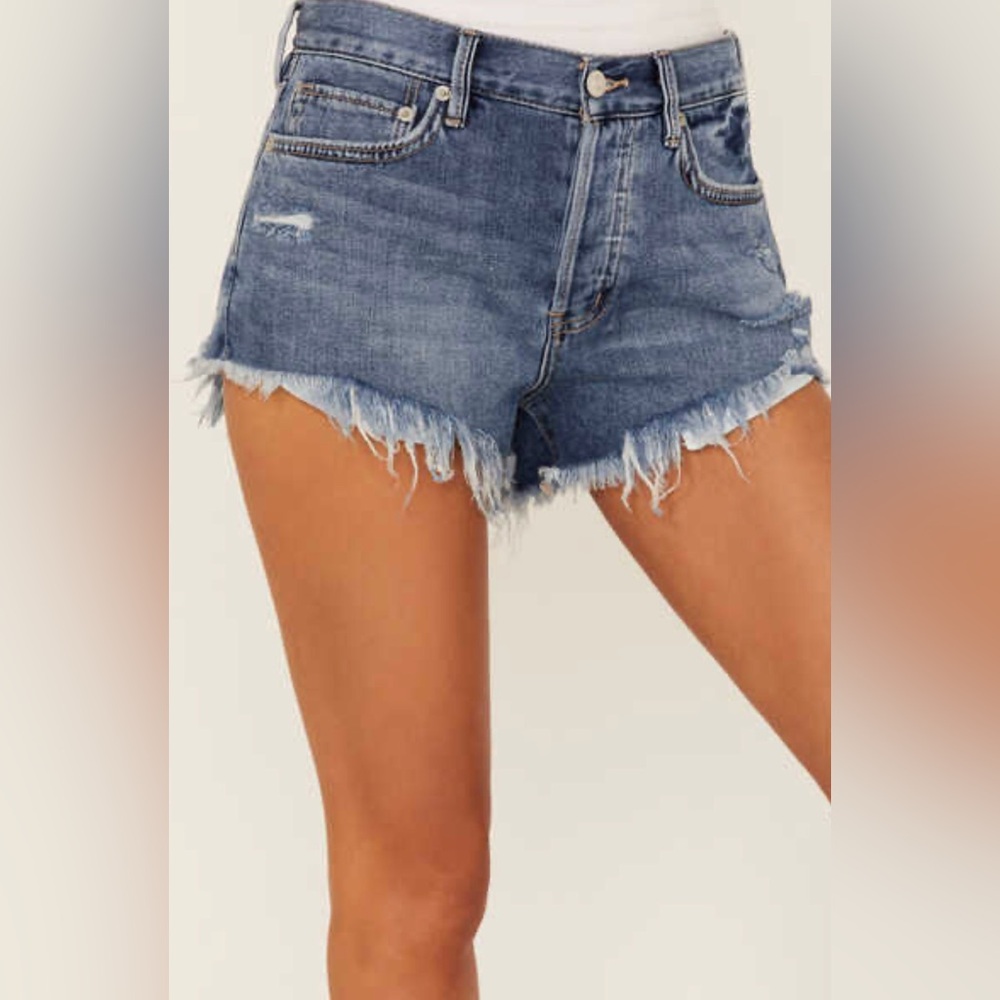 Free People We The Free Jean Shorts Loving Good Vibrations Women’s 29 Distressed - Picture 6 of 12